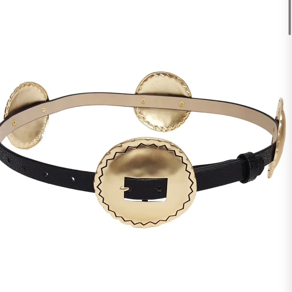 12th Tribe Waverly Black and Gold Statement Belt